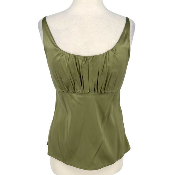 Classiques Entier Vintage Silk Scoop Neck Sleeveless Tank Top Green Size Medium - Picture 1 of 11